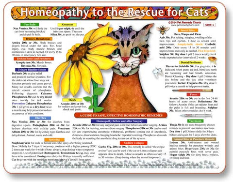 Homeopathy to the Rescue for Cats Laminated Remedy Card